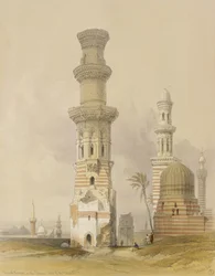 Verwoeste moskeeën in de woestijn, ten westen van de citadel, Caïro, uit Egypte en Nubië, Vol.3